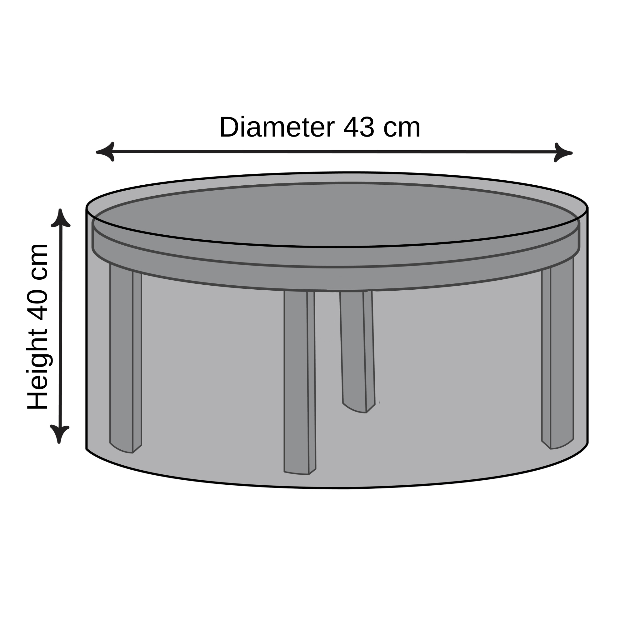 Round Outdoor Coffee Table Cover - 43cm X 40cm