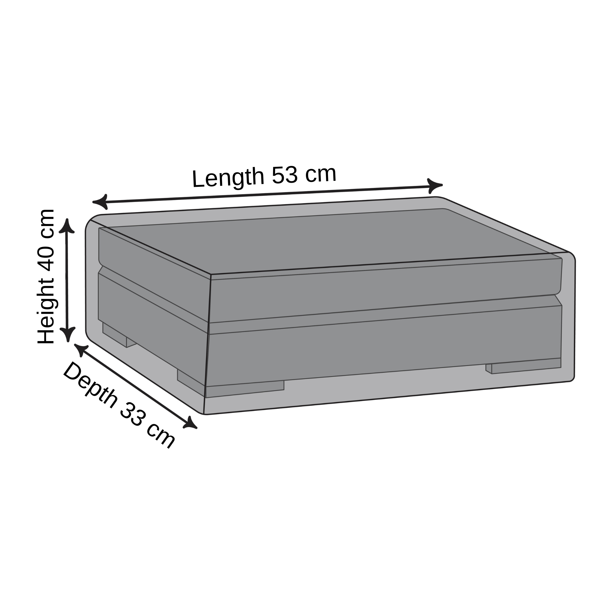 Rectangular Ottoman Cover - 53cm X 33cm X 40cm