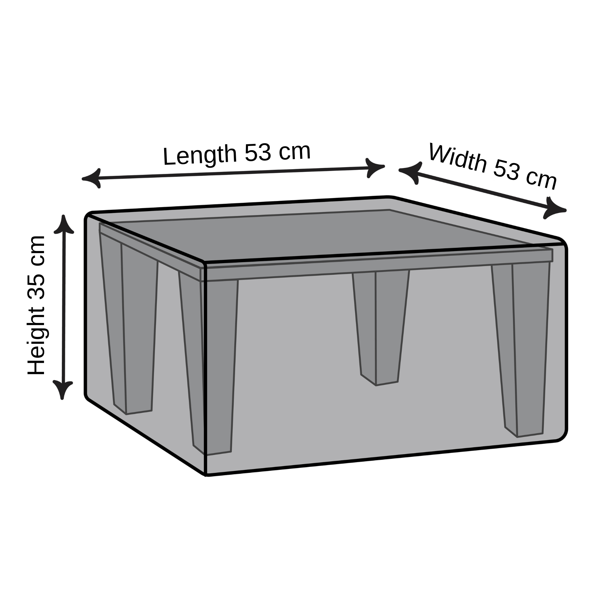 Square Coffee Table Cover - 53cm X 53cm X 35cm