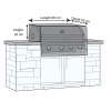 Built-In Grill Cover - 68 cm L x 53 cm D x 25 cm H