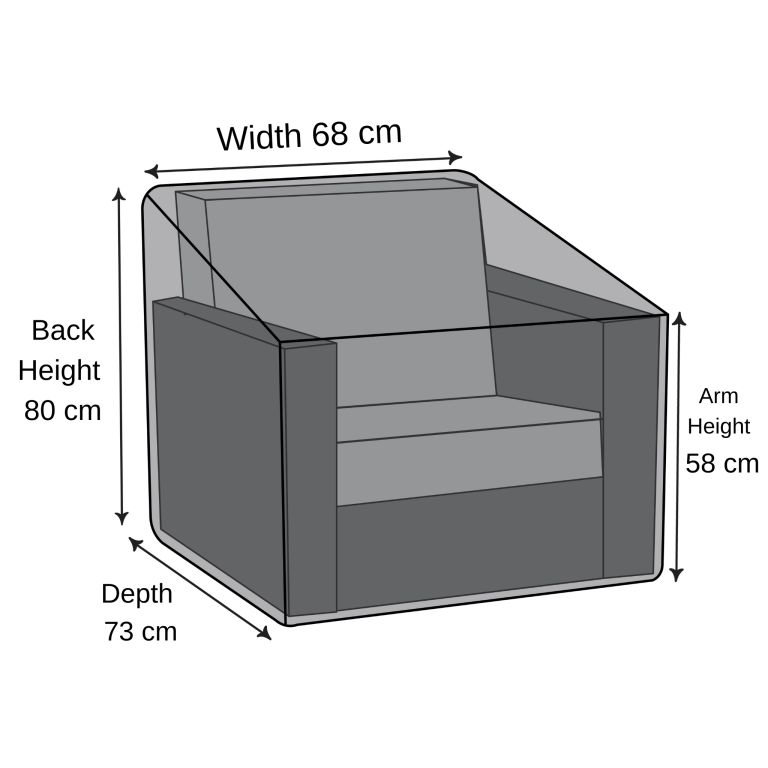 Outdoor Lounge Chair Cover - 68cm X 73cm X 80cm