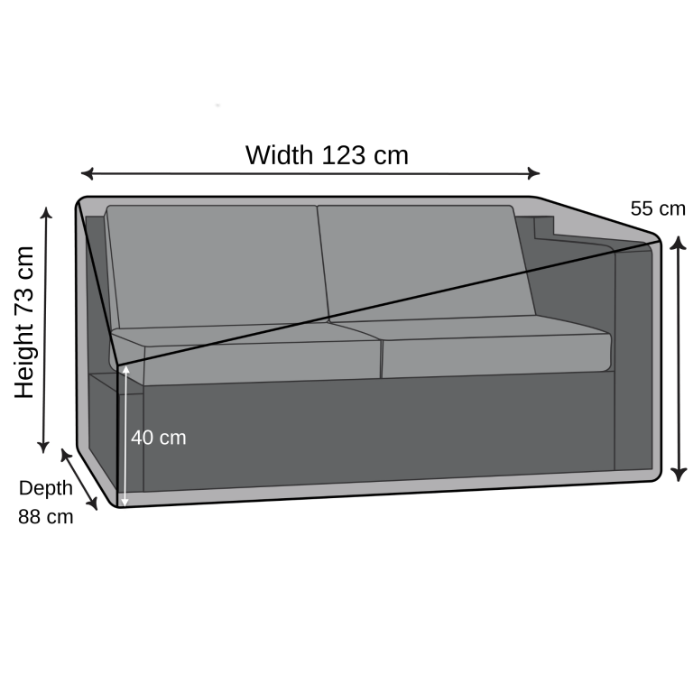Right-Arm Outdoor Sofa Cover - 123cm X 88cm X 73cm