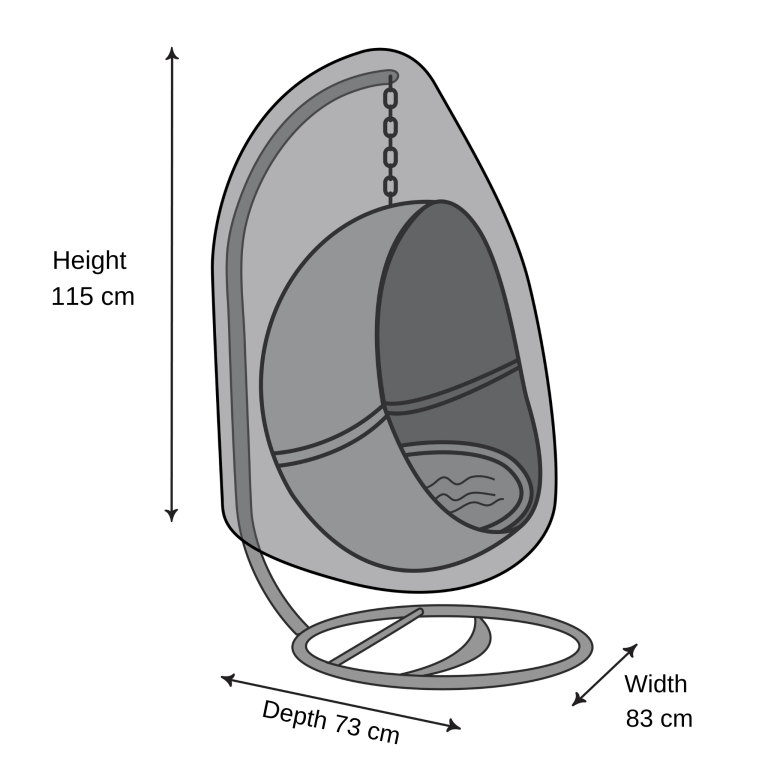 Hanging Egg Chair Cover - 83cm W x 73cm D x 115cm H