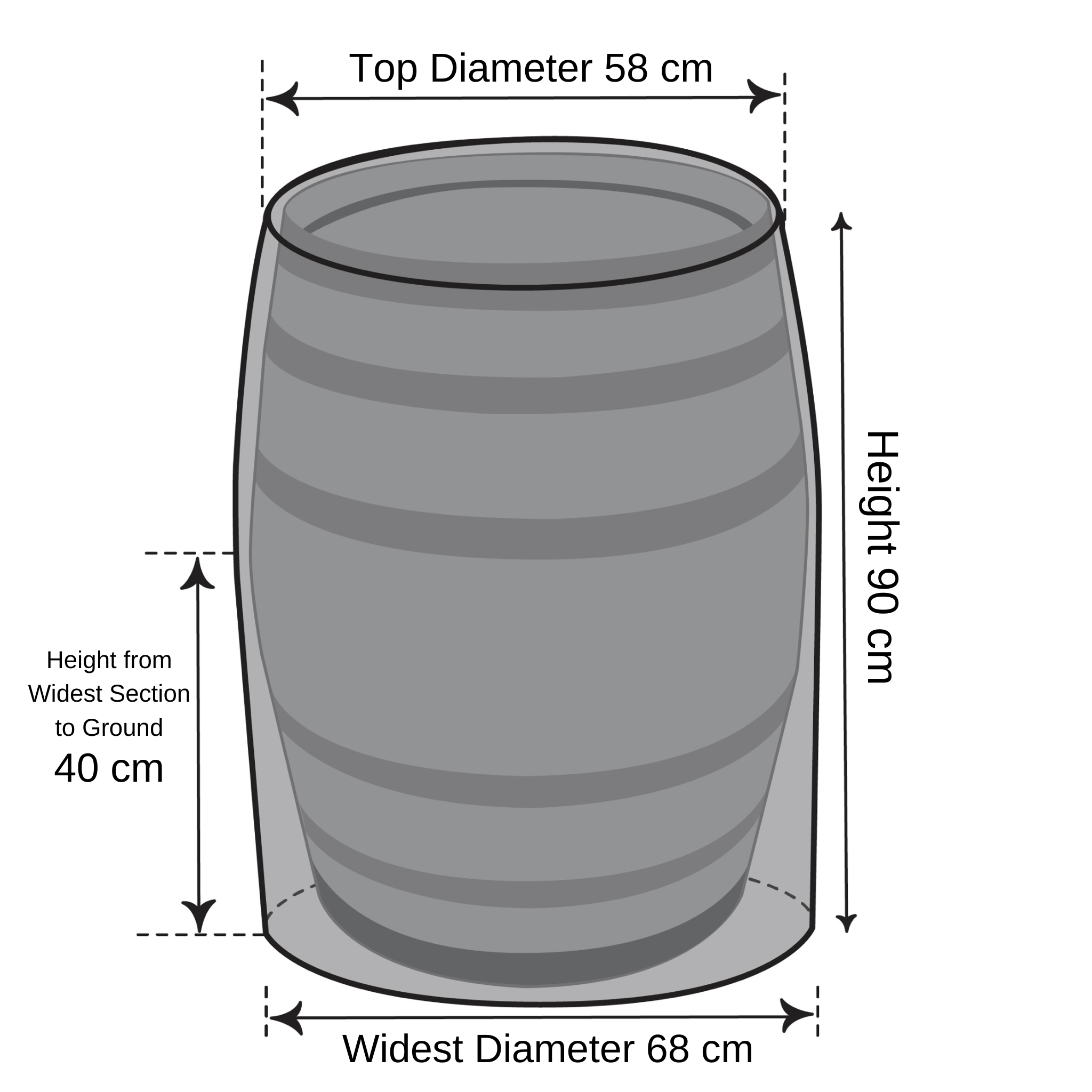 Outdoor Barrel Cover - 68cm X 90cm