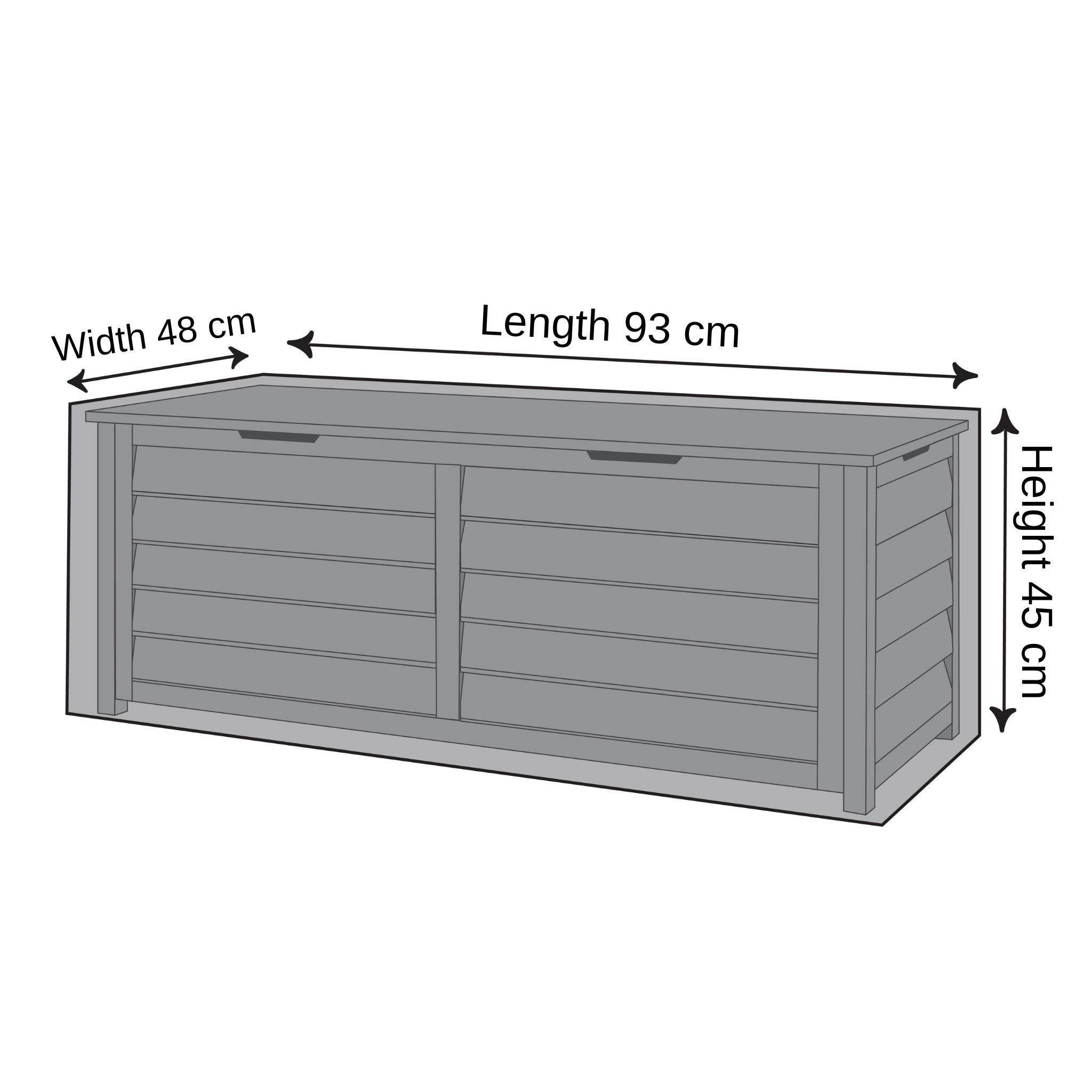 Outdoor Storage Box Cover - 93cm X 48cm X 45cm
