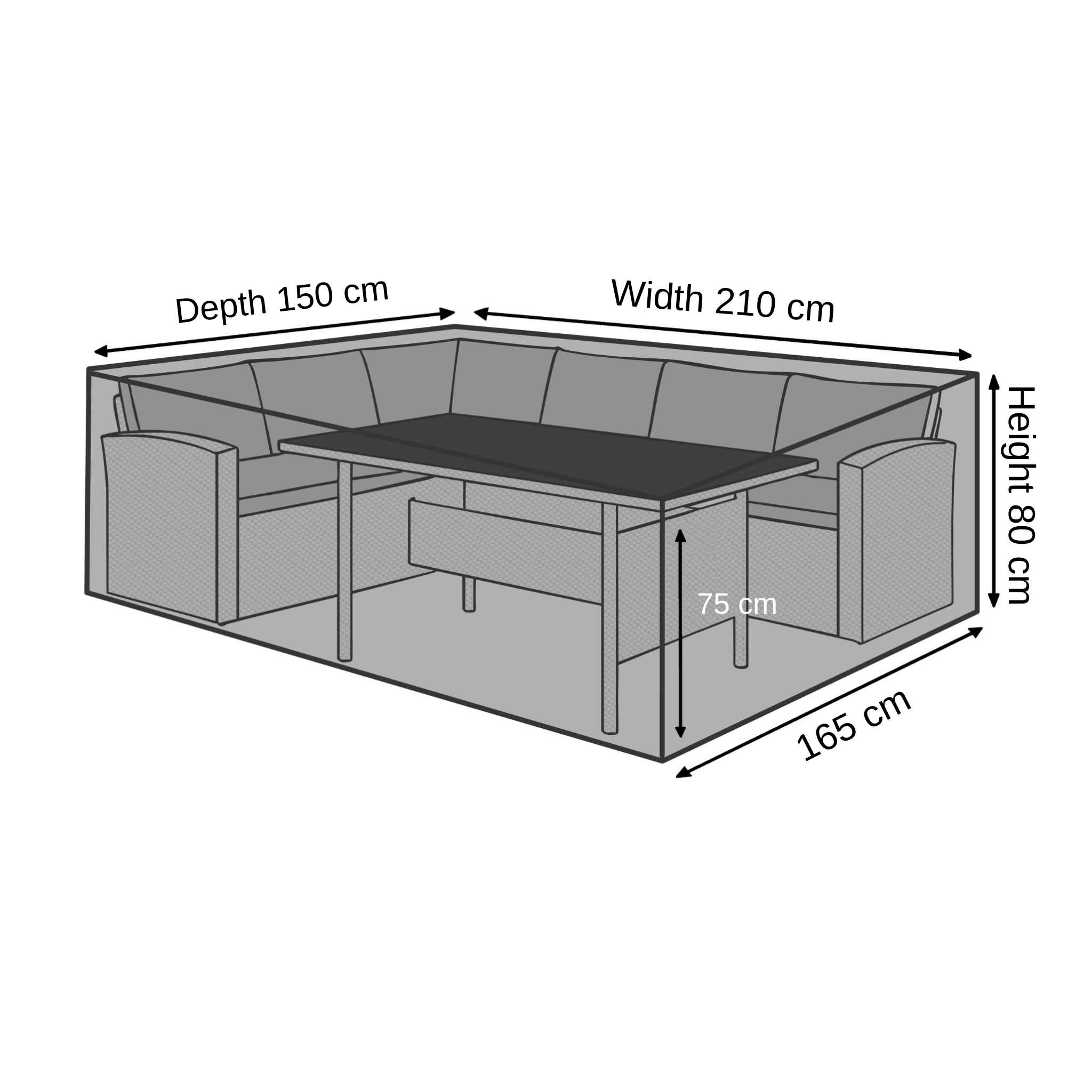 Corner Dining Set Cover - 210cm X 150cm X 80cm
