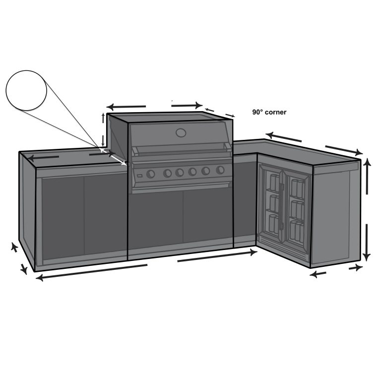 Custom L Shape Barbecue Kitchen Cover – Left