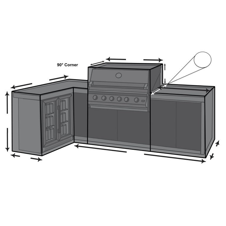 Custom L Shape Barbecue Kitchen Cover – Right