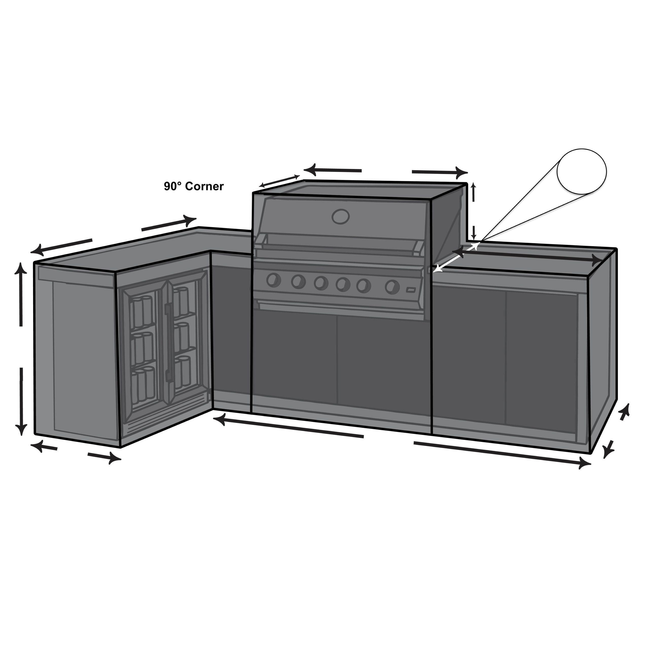 Custom L Shape Barbecue Kitchen Cover – Right