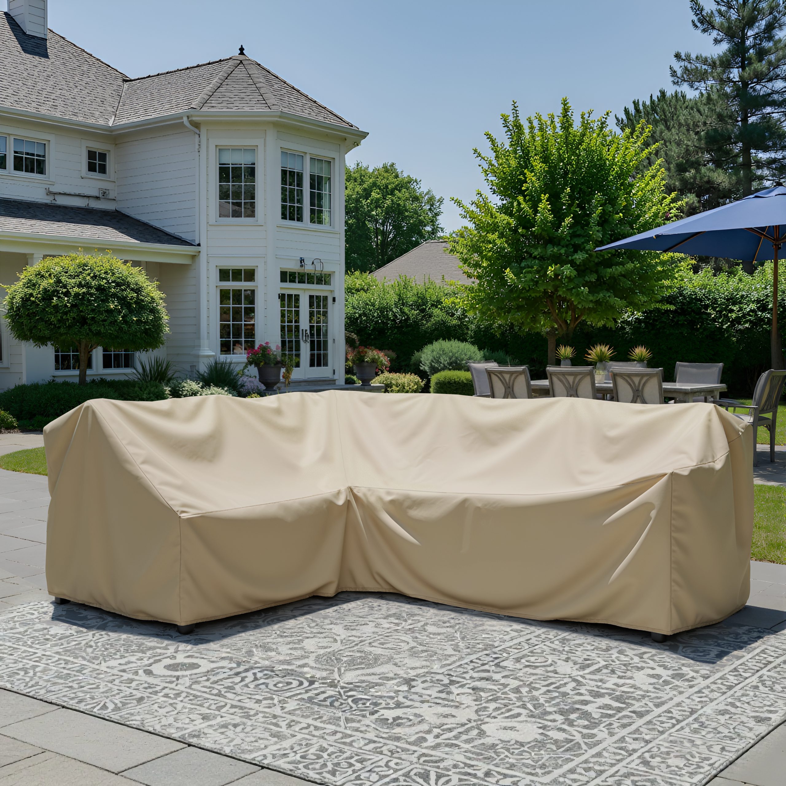 Beige Right-Hand Corner Sofa Cover