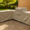 Beige L Shape Barbecue Kitchen Cover – Right