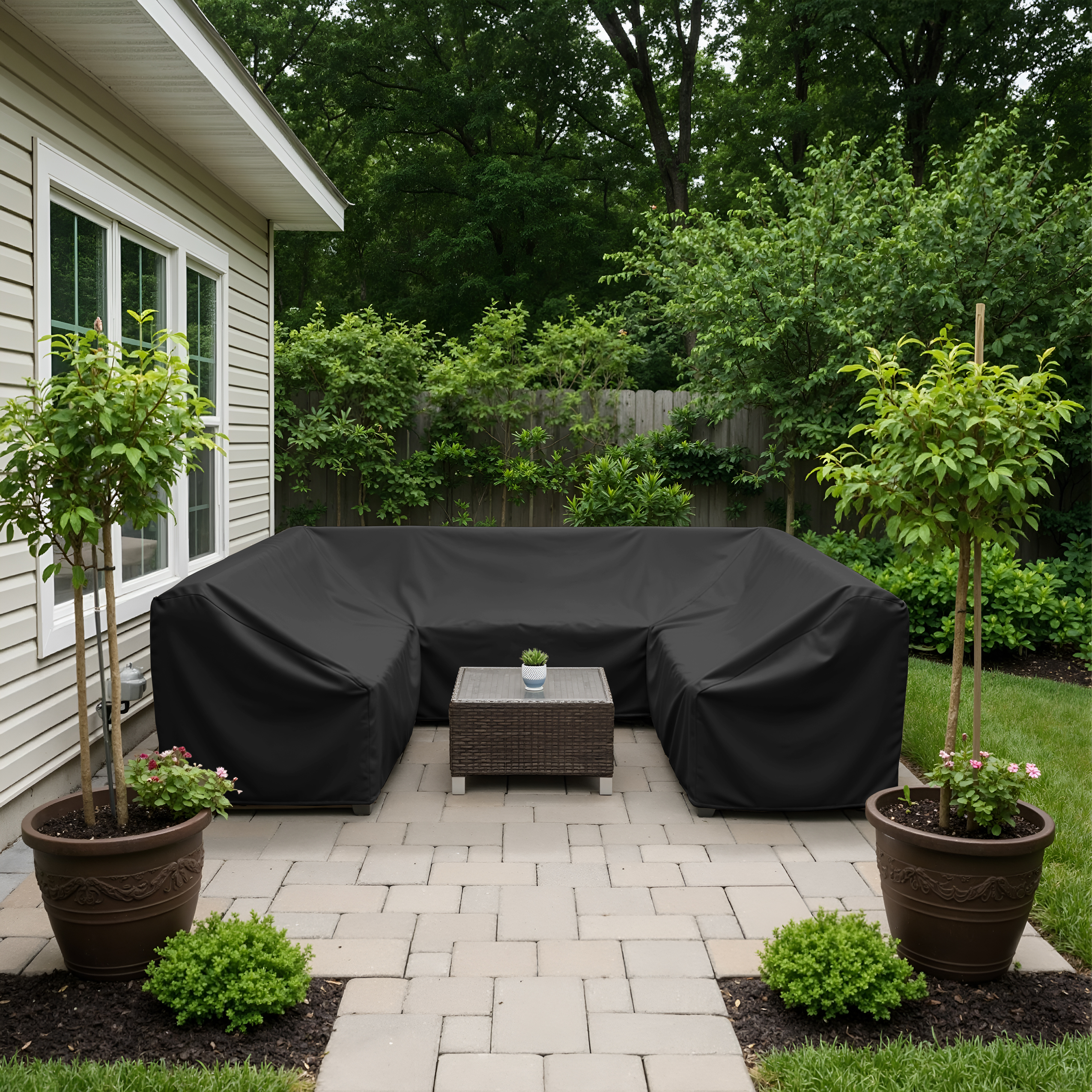 Black Armless U-Shaped Outdoor Cover