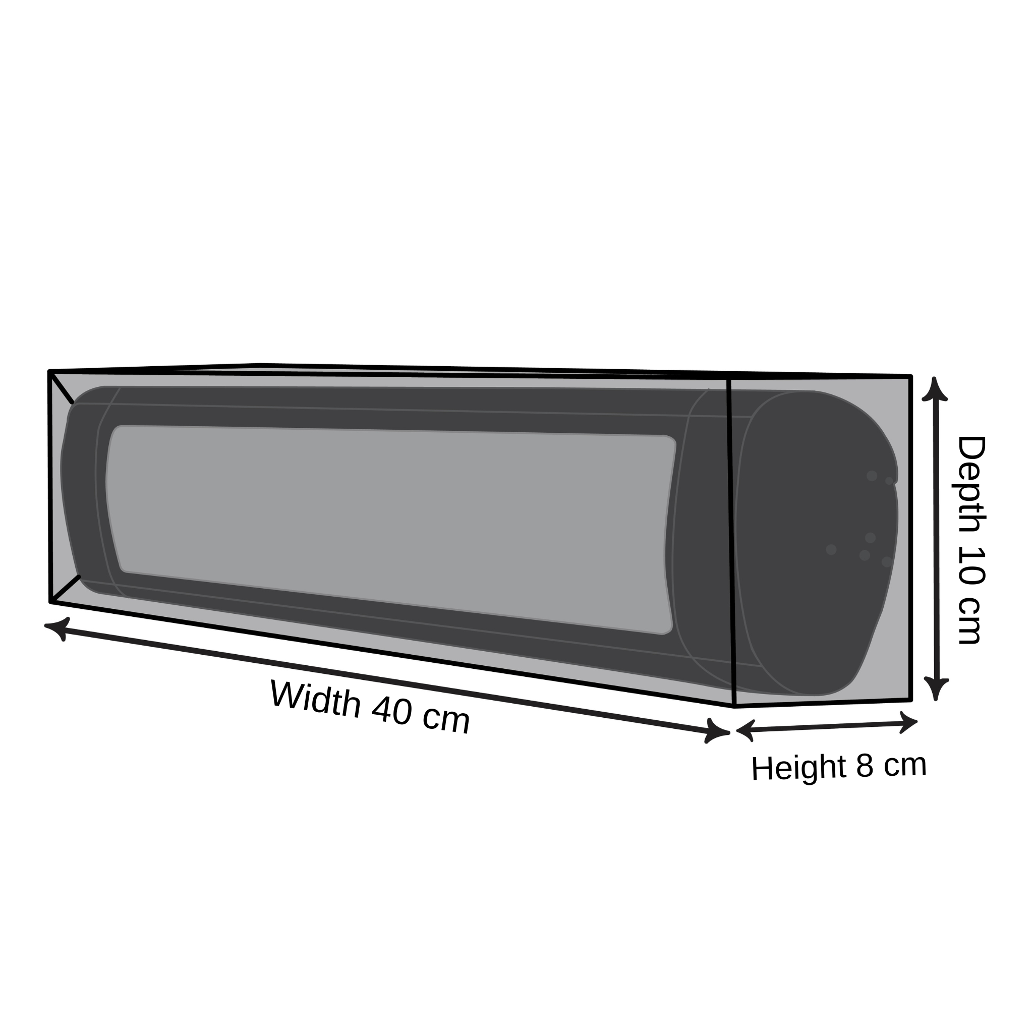 Outdoor Heater Bar Cover - 40cm X 10cm X 8cm
