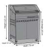 BBQ Grill Cover with No Side Shelves - 75cm X 57cm X 112cm
