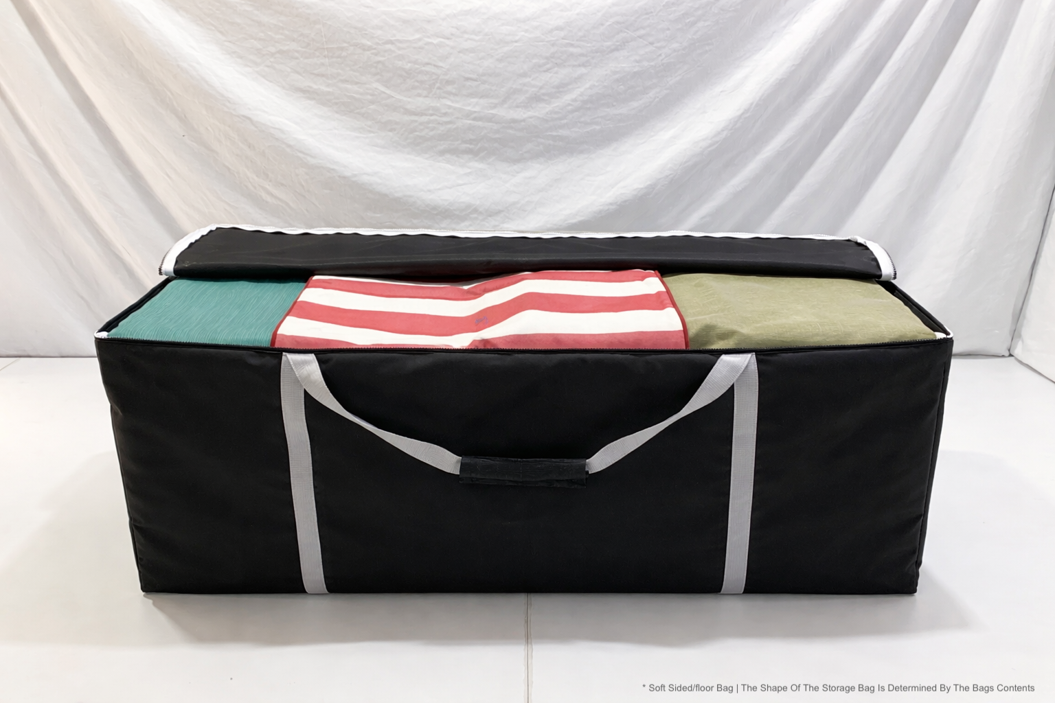 Black Waterproof Cushion Storage Bag - Opened