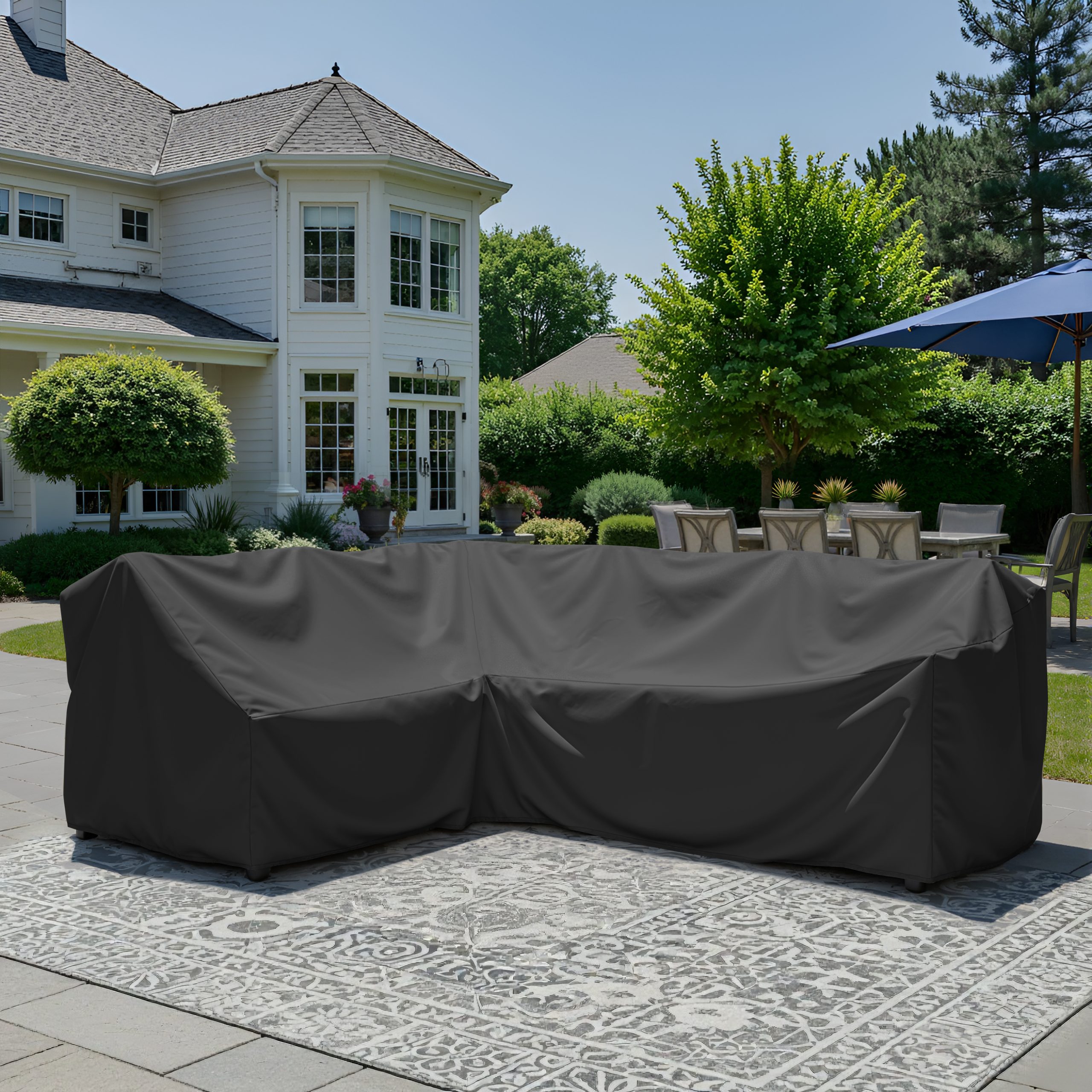 Black Right-Hand Corner Sofa Cover