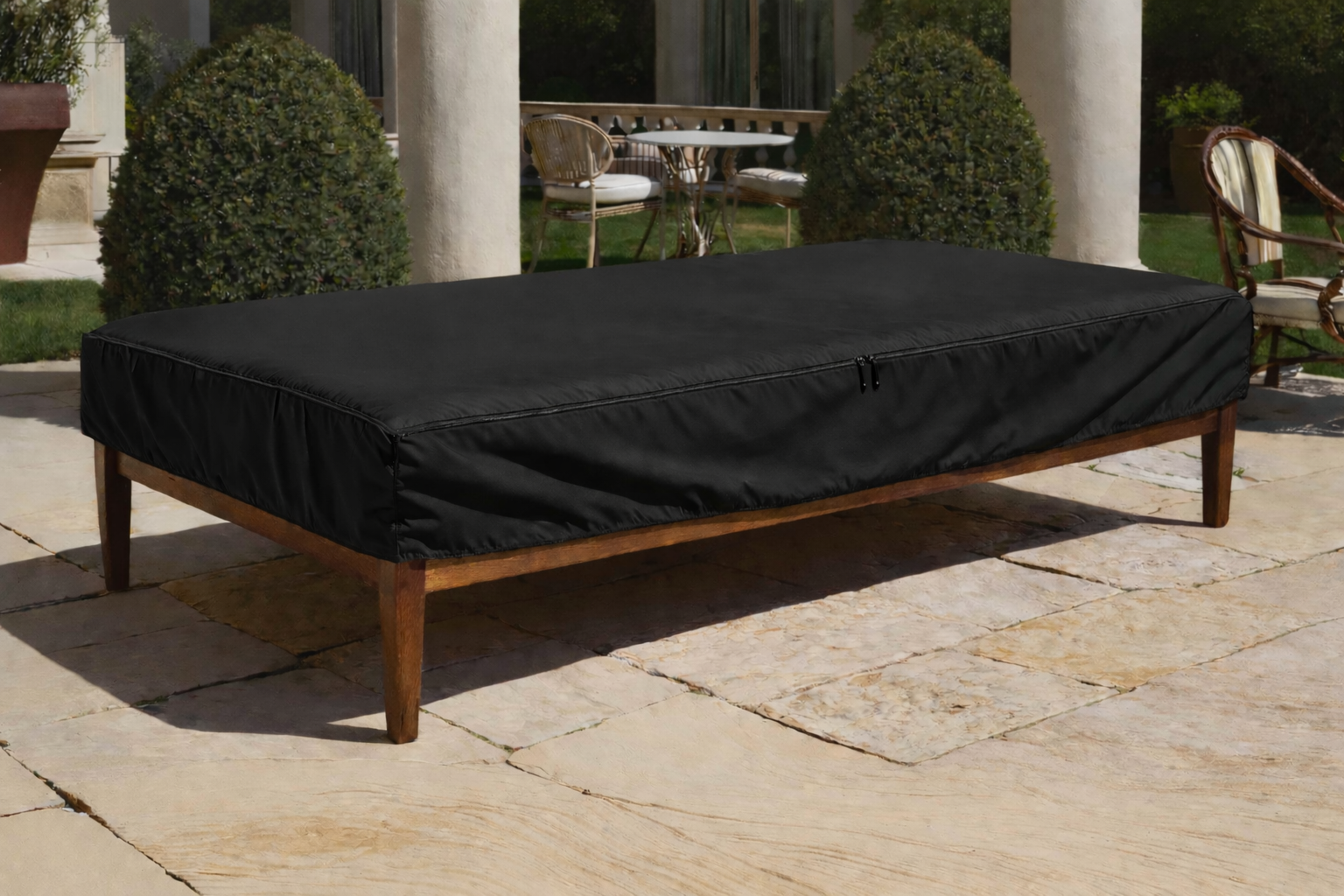 Black Mattress Cover Enclosed With Zip
