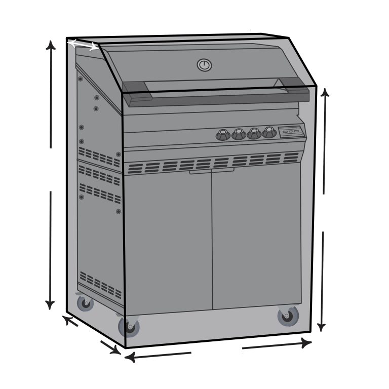 Custom BBQ Grill Cover with No Side Shelves