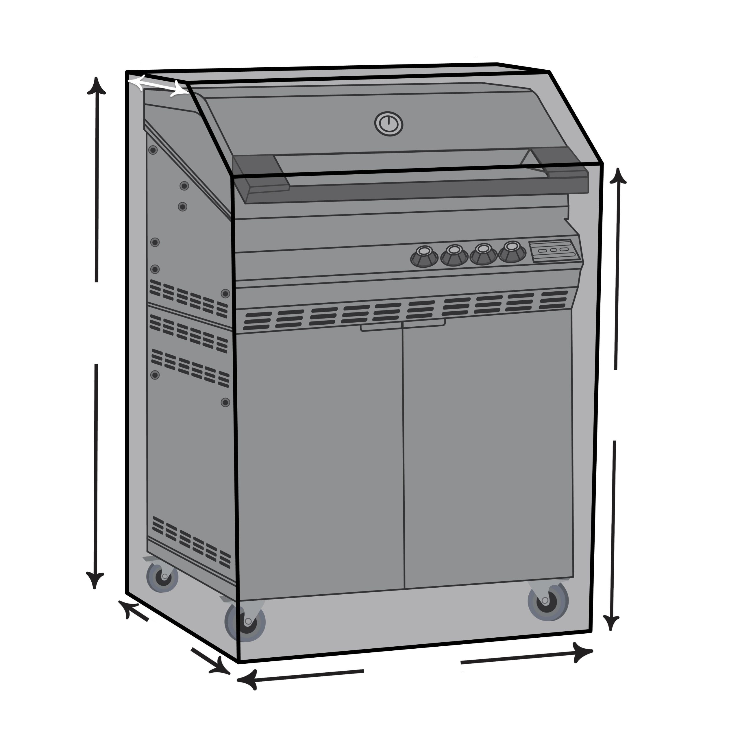 Custom BBQ Grill Cover with No Side Shelves