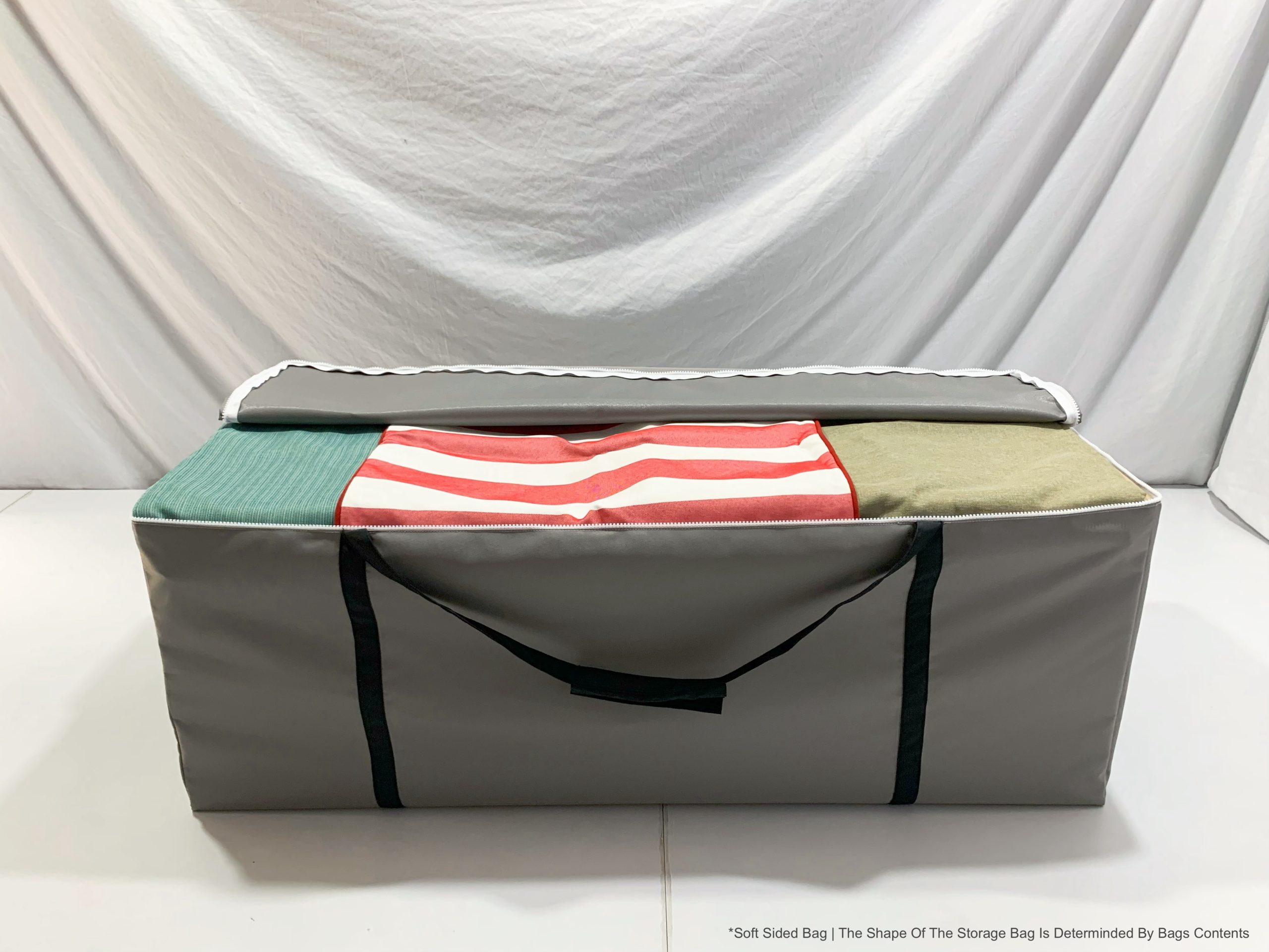 Grey Waterproof Cushion Storage Bag - Opened