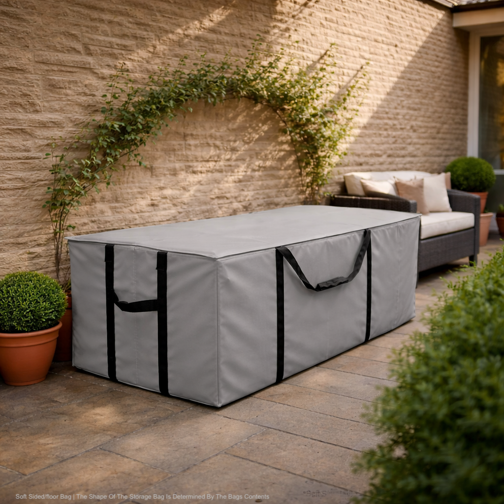 Grey Waterproof Cushion Storage Bag - Closed