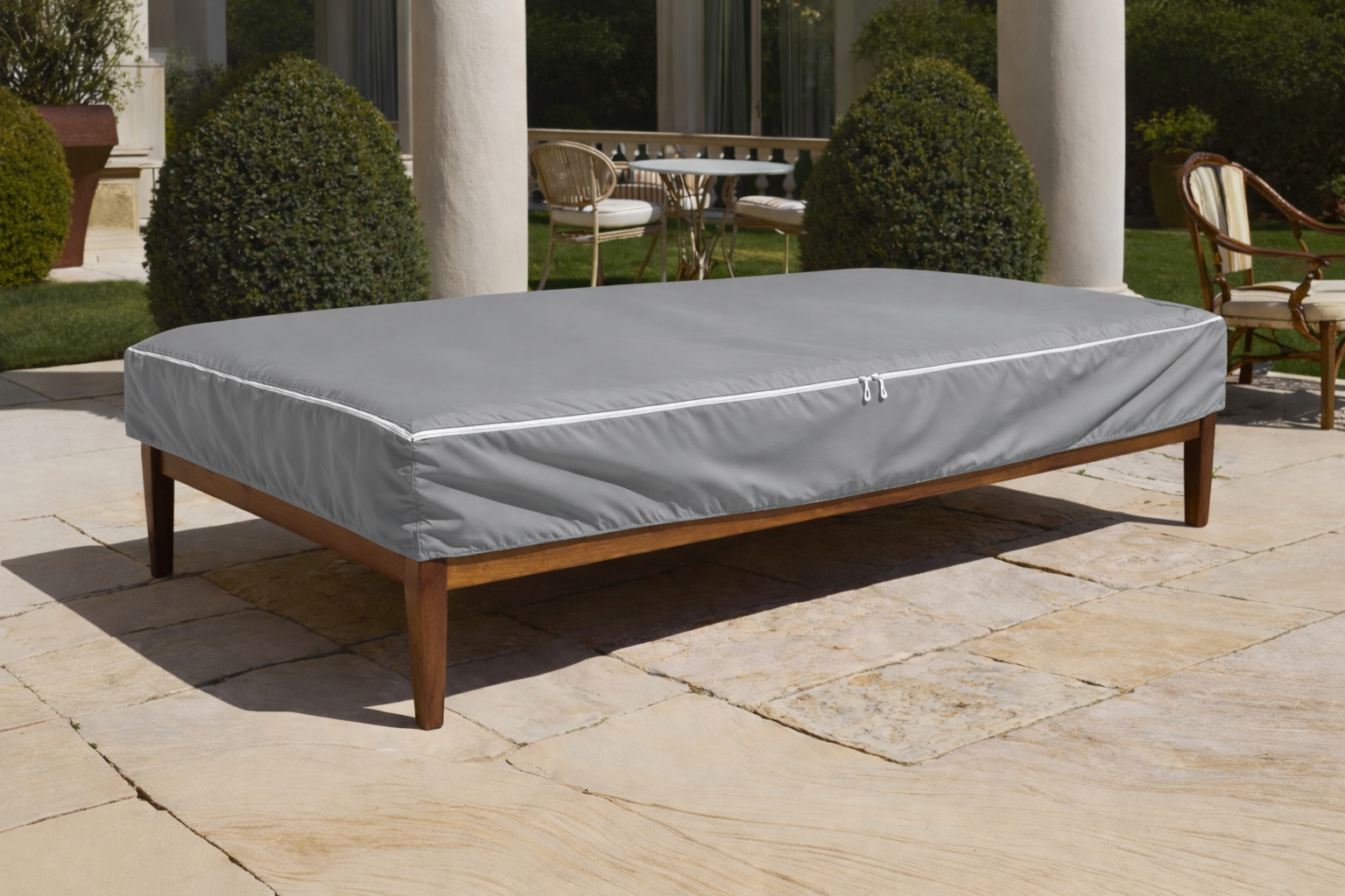 Grey Mattress Cover Enclosed With Zip