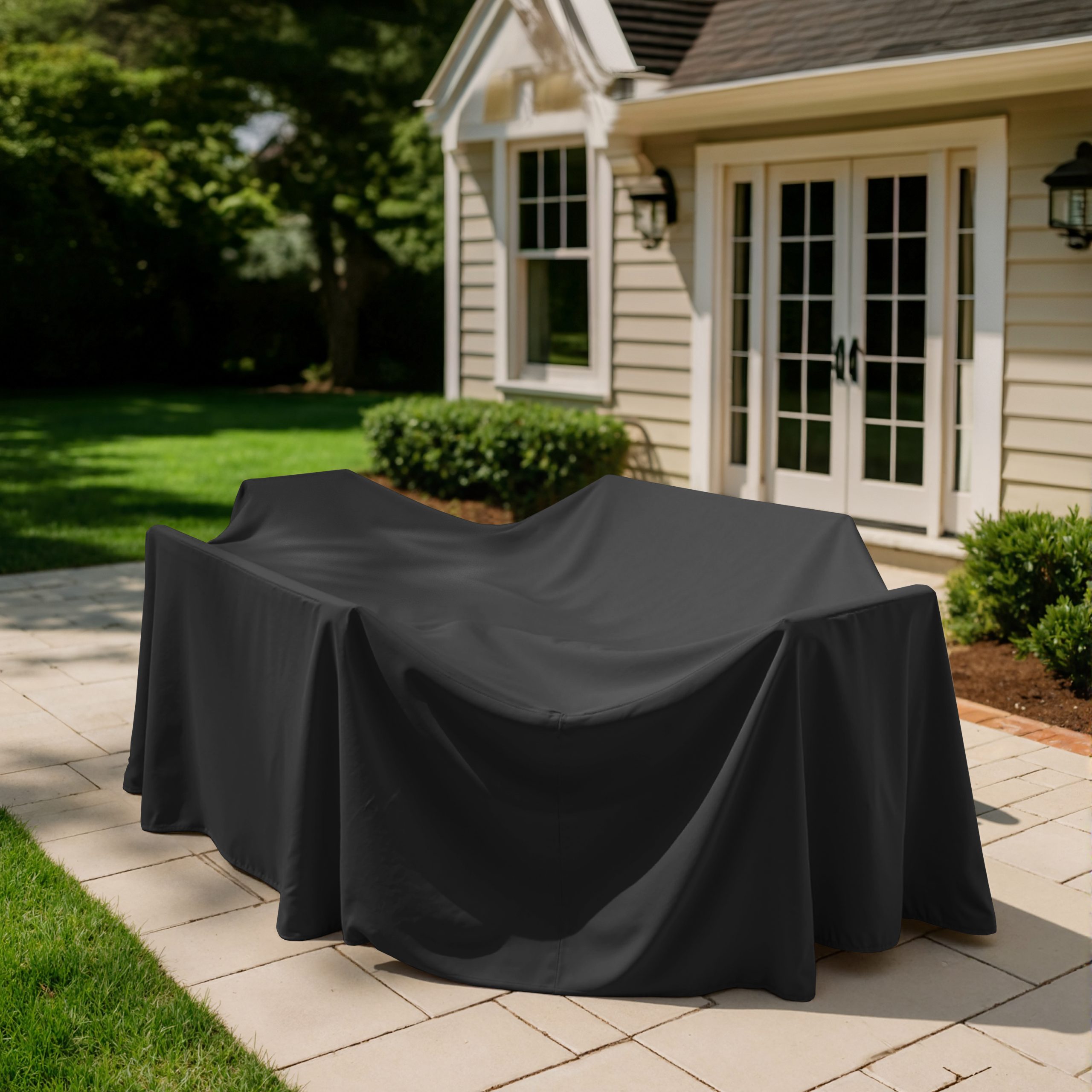 Black Oval Dining Set Cover