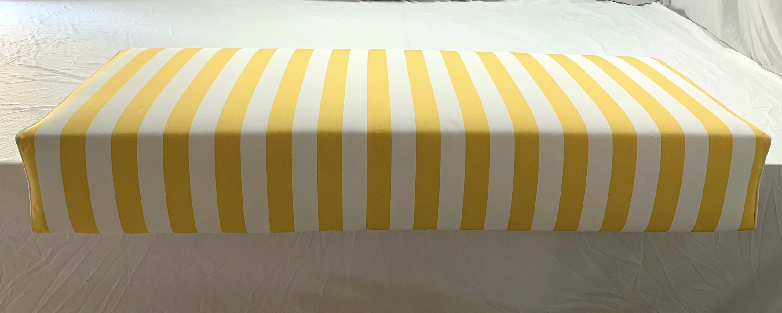 Lemon Yellow Stripe Pool Side Cushion Cover