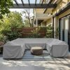 Grey U-Shaped Outdoor Sofa Cover