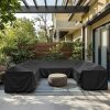 Black U-Shaped Outdoor Sofa Cover