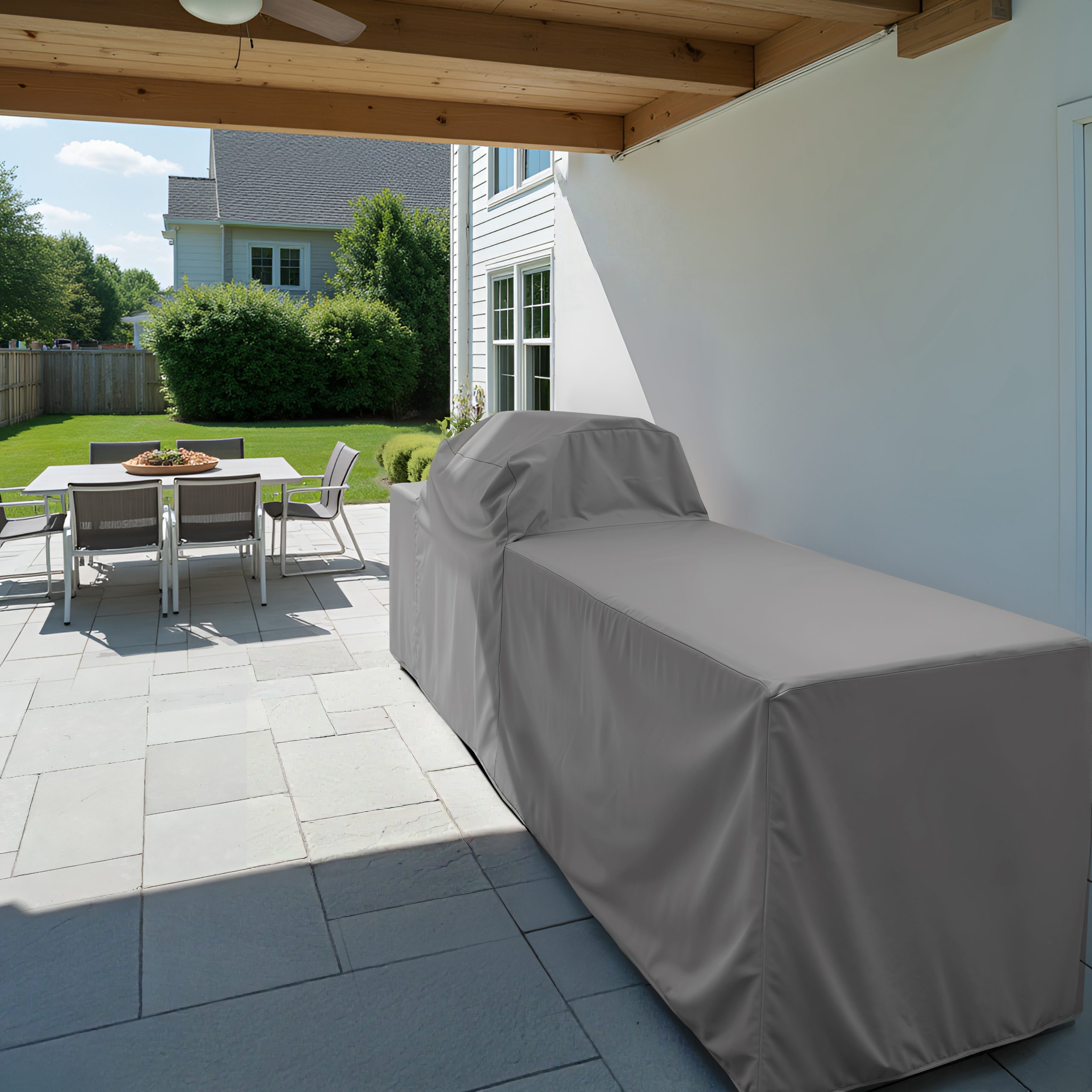 Grey Barbecue Outdoor Kitchen Cover