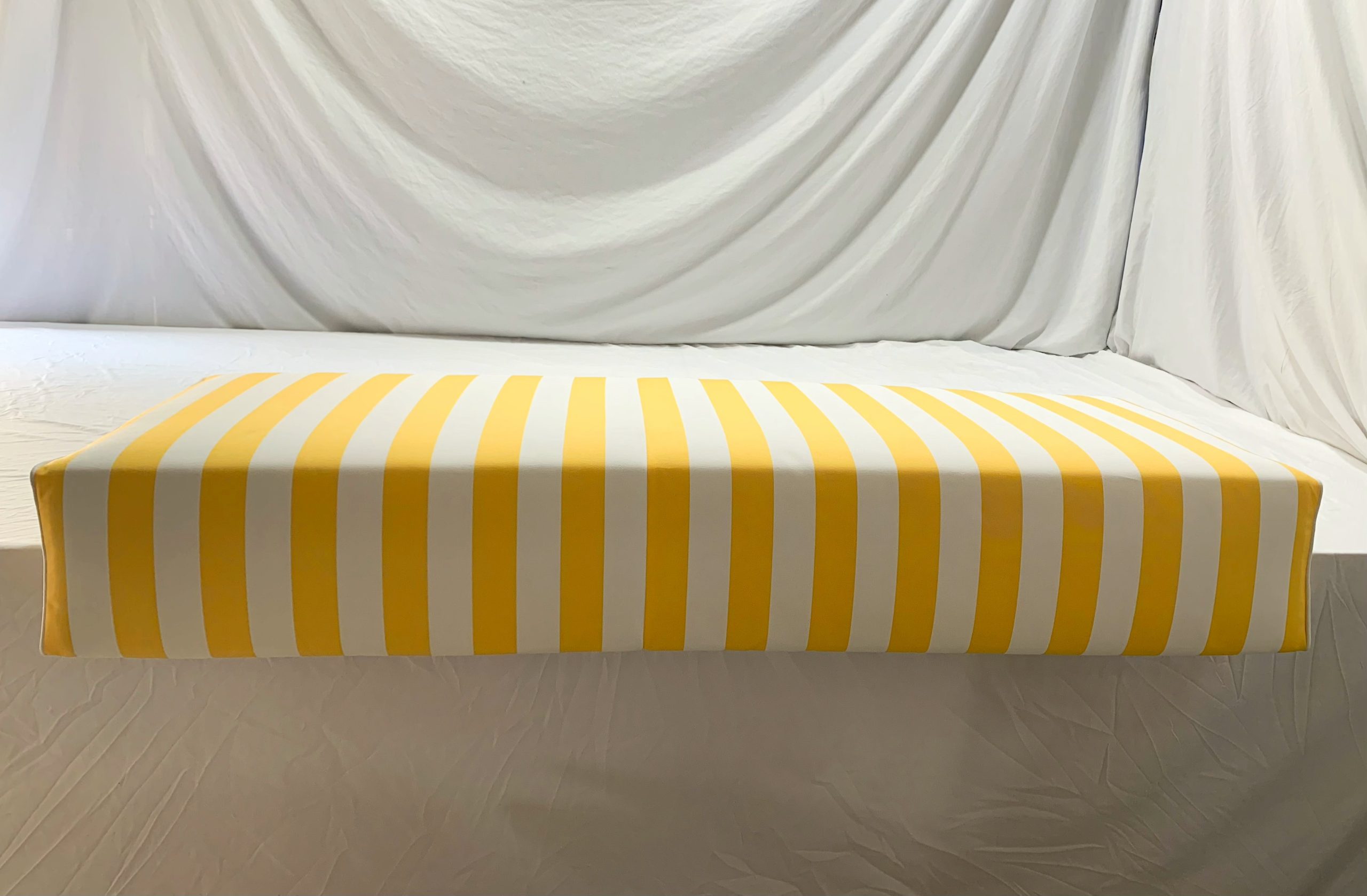 Lemon Yellow Stripe Pool Side Edge Cushion Cover