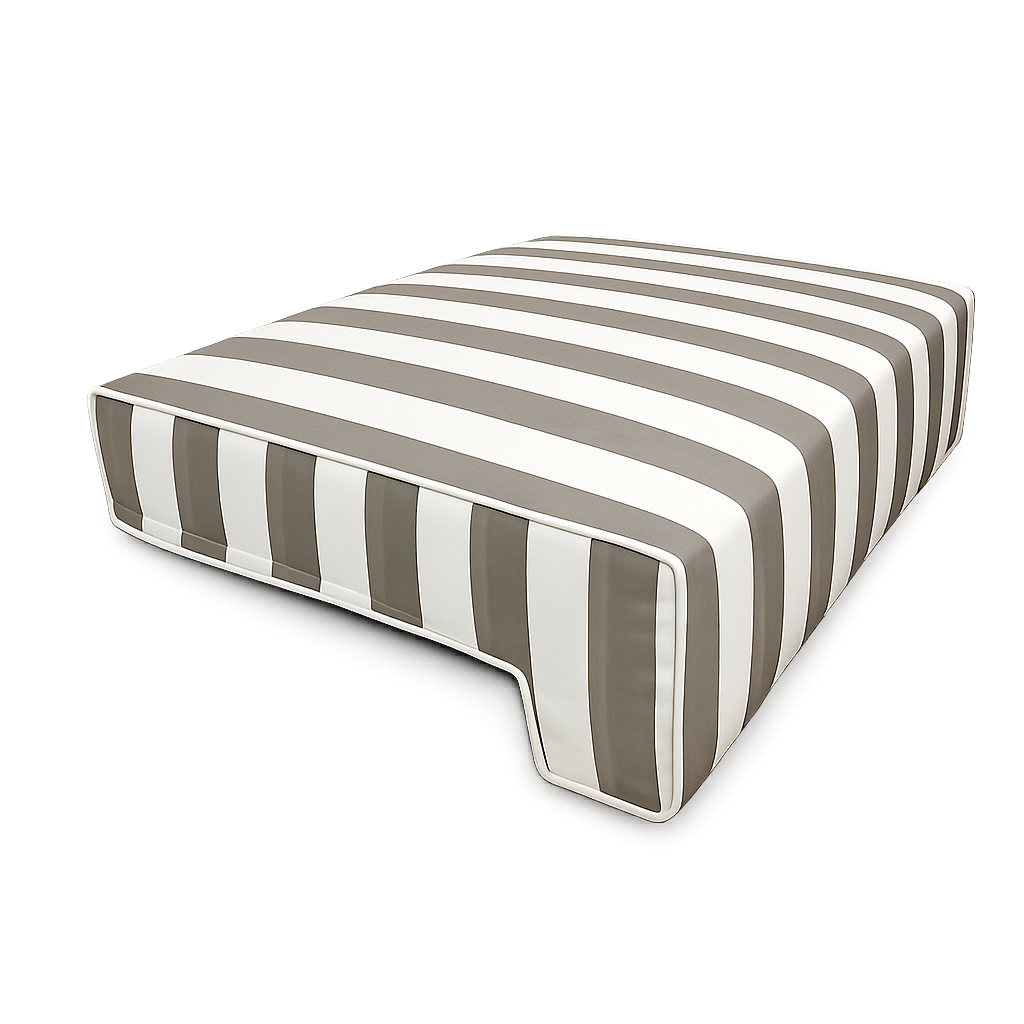 Tempest Grey Stripe Pool Side Cushion Seat Cover