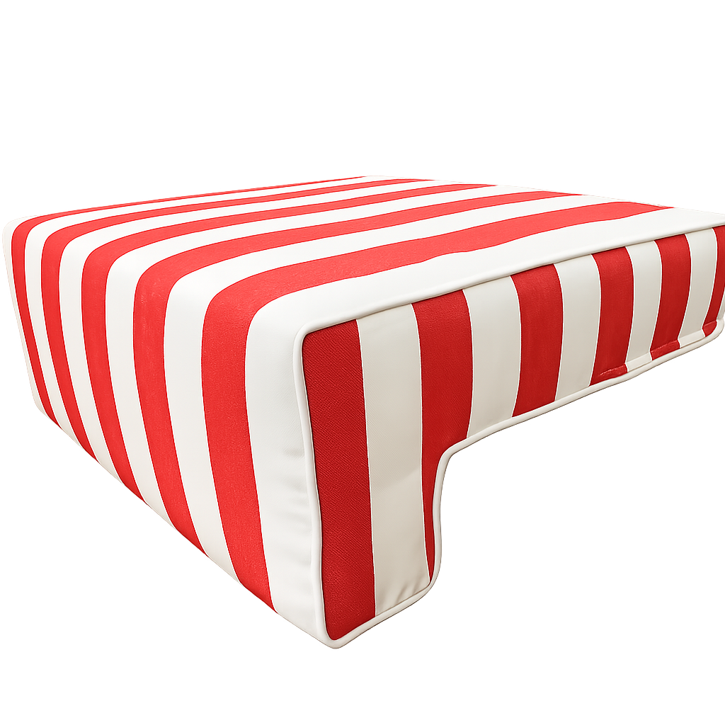 Vibrant Red Stripe Pool Side Cushion Seat Cover