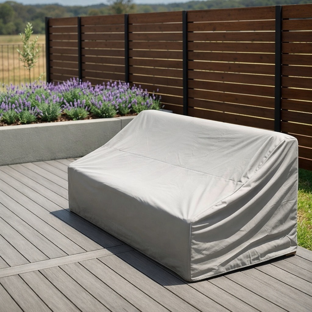 Grey Armless Outdoor Sofa Cover