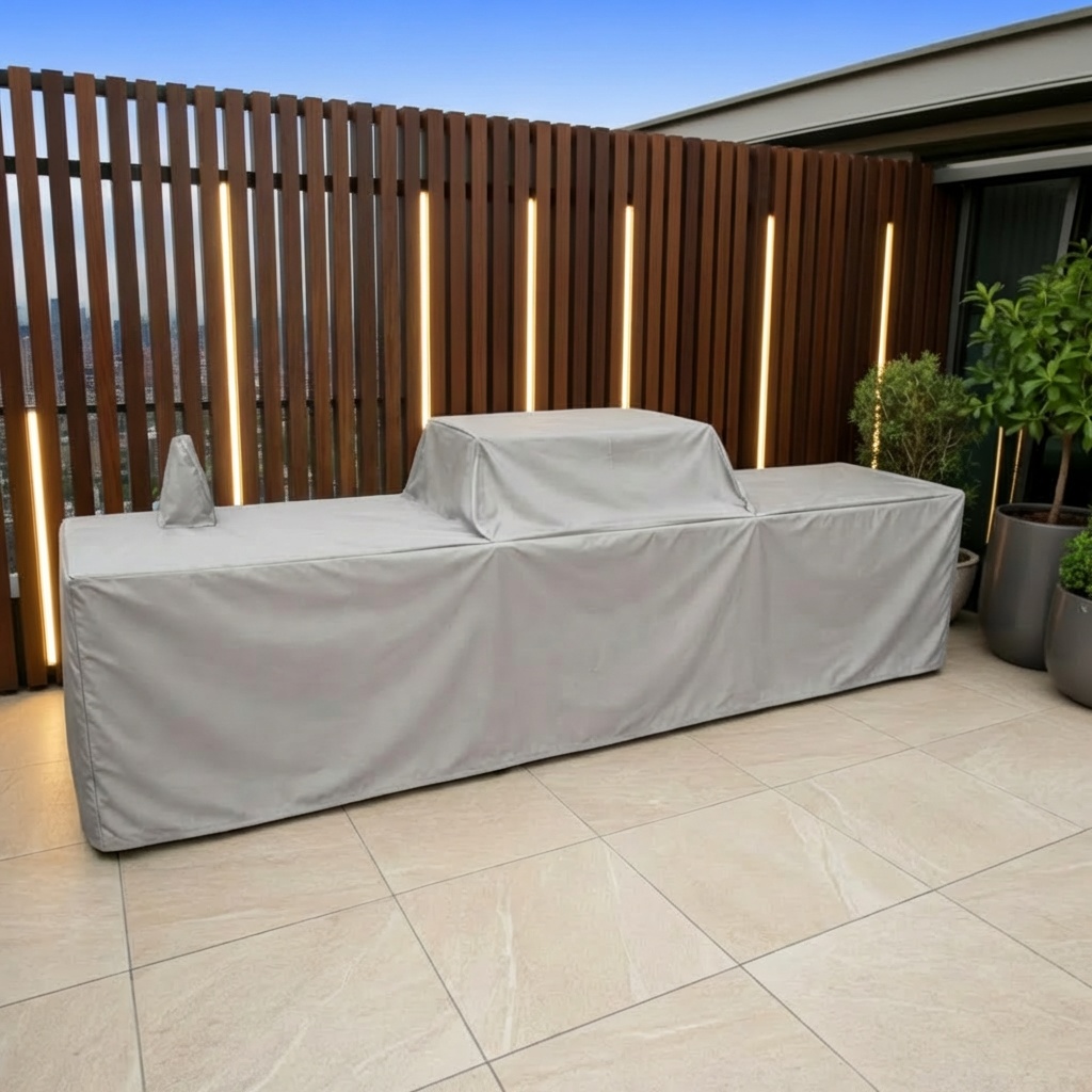 Grey Patio Kitchen Cover with Left Tap